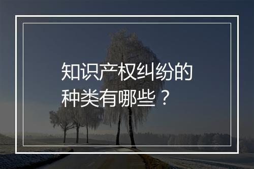 知识产权纠纷的种类有哪些？