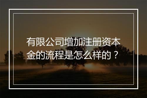 有限公司增加注册资本金的流程是怎么样的？