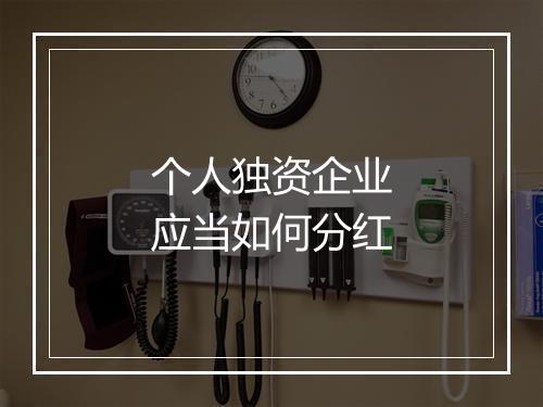 个人独资企业应当如何分红