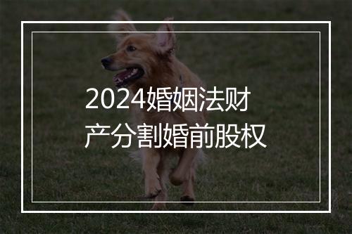 2024婚姻法财产分割婚前股权