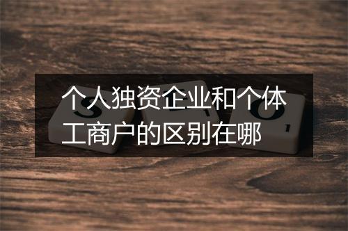 个人独资企业和个体工商户的区别在哪