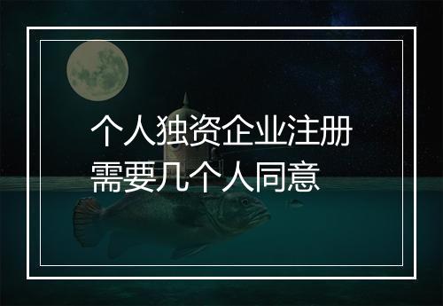 个人独资企业注册需要几个人同意