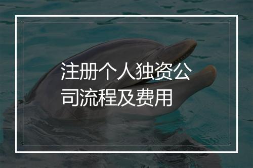 注册个人独资公司流程及费用