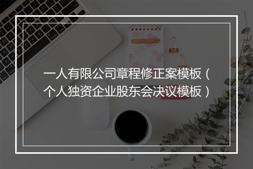 一人有限公司章程修正案模板（个人独资企业股东会决议模板）