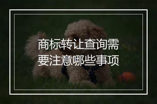 商标转让查询需要注意哪些事项