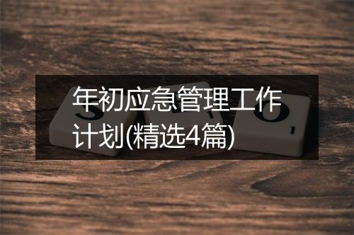 年初应急管理工作计划(精选4篇)
