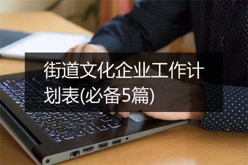 街道文化企业工作计划表(必备5篇)