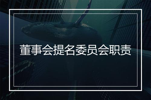 董事会提名委员会职责