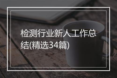 检测行业新人工作总结(精选34篇)