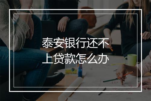 泰安银行还不上贷款怎么办