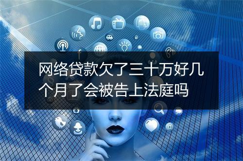 网络贷款欠了三十万好几个月了会被告上法庭吗