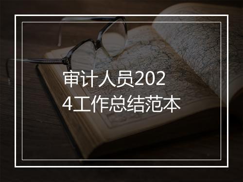 审计人员2024工作总结范本