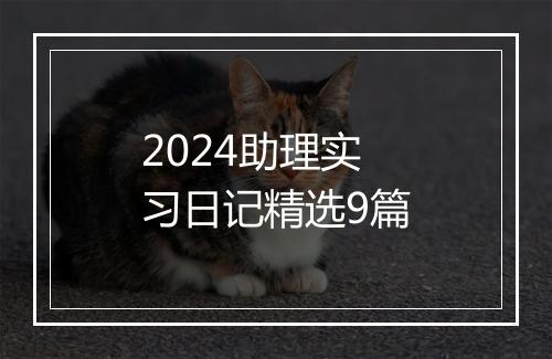 2024助理实习日记精选9篇