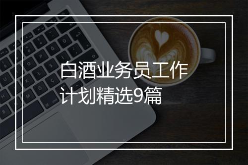 白酒业务员工作计划精选9篇