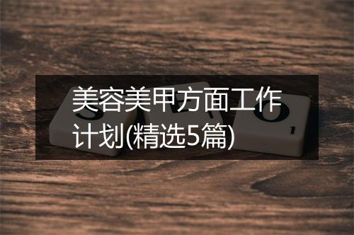 美容美甲方面工作计划(精选5篇)