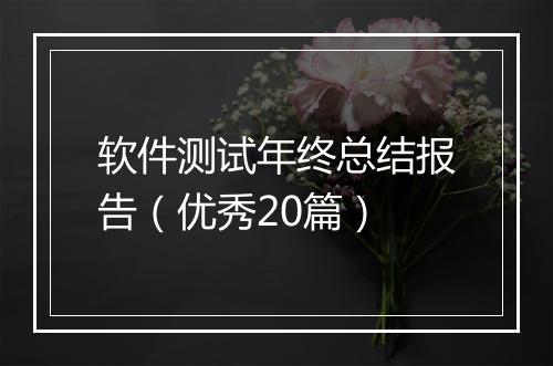 软件测试年终总结报告（优秀20篇）