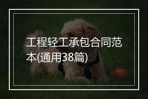 工程轻工承包合同范本(通用38篇)