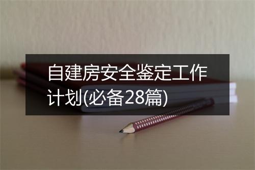 自建房安全鉴定工作计划(必备28篇)