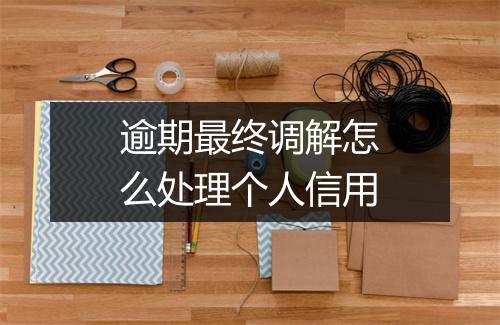 逾期最终调解怎么处理个人信用