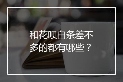 和花呗白条差不多的都有哪些？