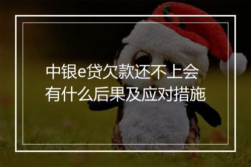 中银e贷欠款还不上会有什么后果及应对措施
