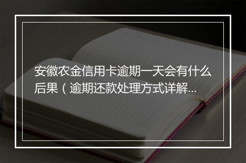 安徽农金信用卡逾期一天会有什么后果（逾期还款处理方式详解）
