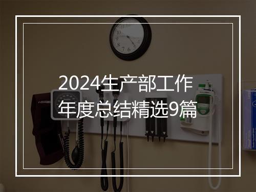 2024生产部工作年度总结精选9篇