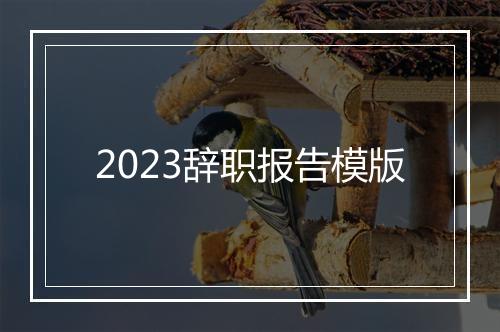 2023辞职报告模版