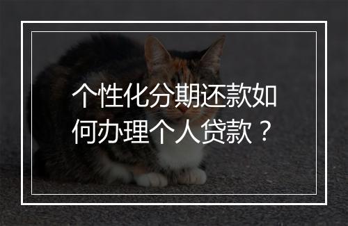 个性化分期还款如何办理个人贷款？
