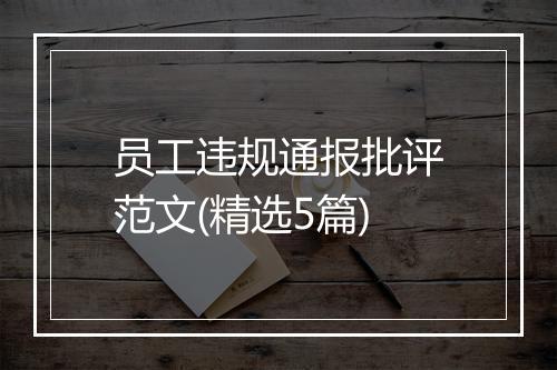 员工违规通报批评范文(精选5篇)