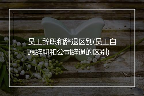 员工辞职和辞退区别(员工自愿辞职和公司辞退的区别)
