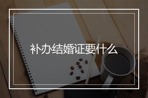 补办结婚证要什么