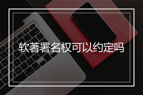 软著署名权可以约定吗