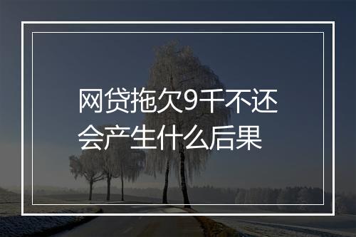 网贷拖欠9千不还会产生什么后果