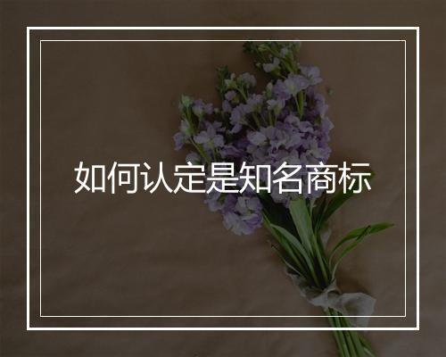 如何认定是知名商标