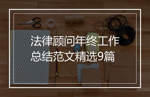 法律顾问年终工作总结范文精选9篇