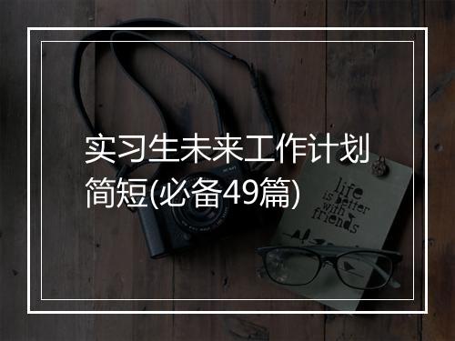 实习生未来工作计划简短(必备49篇)