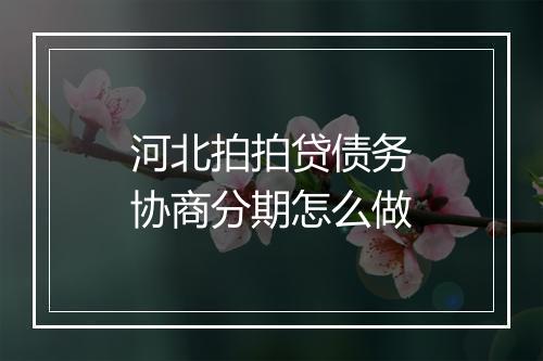 河北拍拍贷债务协商分期怎么做
