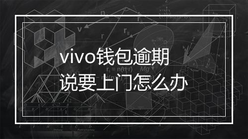 vivo钱包逾期说要上门怎么办