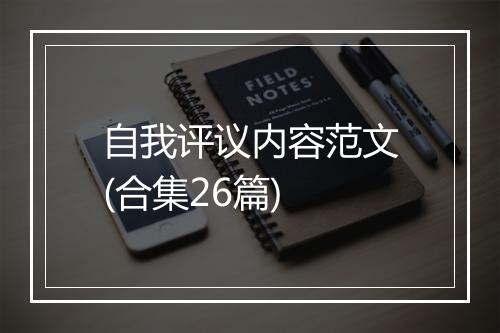 自我评议内容范文(合集26篇)