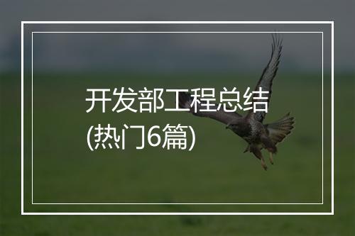 开发部工程总结(热门6篇)