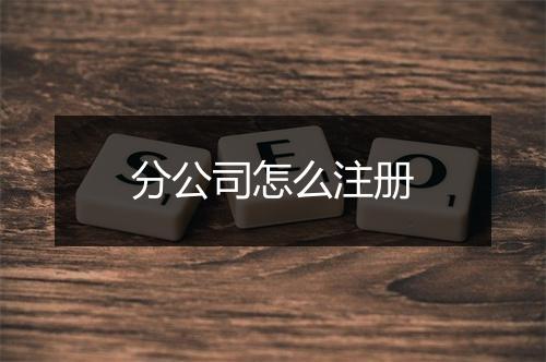 分公司怎么注册