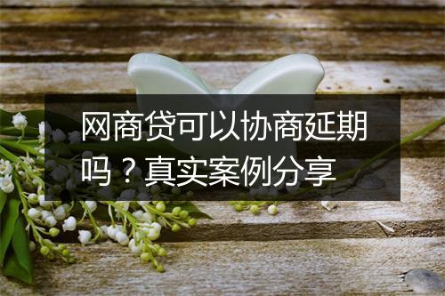 网商贷可以协商延期吗？真实案例分享