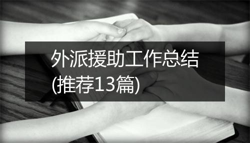 外派援助工作总结(推荐13篇)