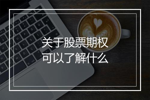 关于股票期权可以了解什么