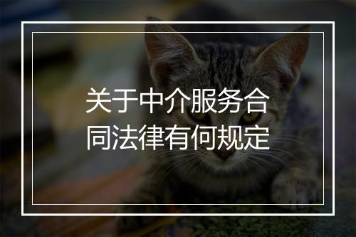 关于中介服务合同法律有何规定