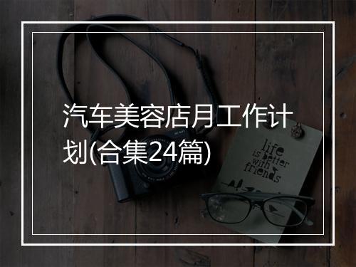 汽车美容店月工作计划(合集24篇)