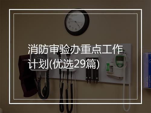 消防审验办重点工作计划(优选29篇)