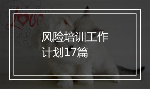 风险培训工作计划17篇