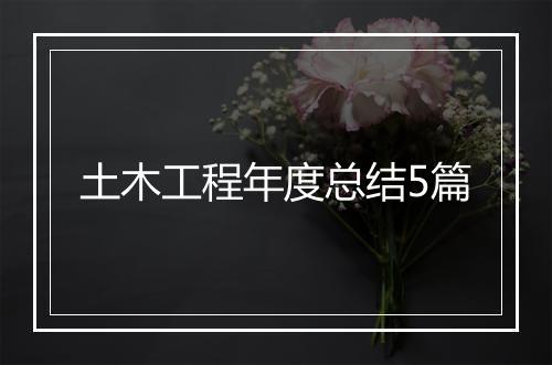 土木工程年度总结5篇